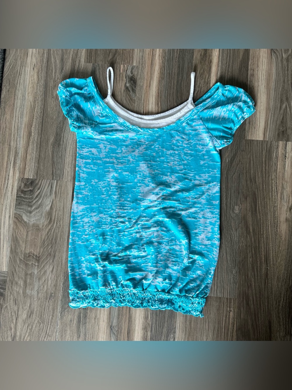 Rue21 Turquoise Marbled Layered Camisole Tank